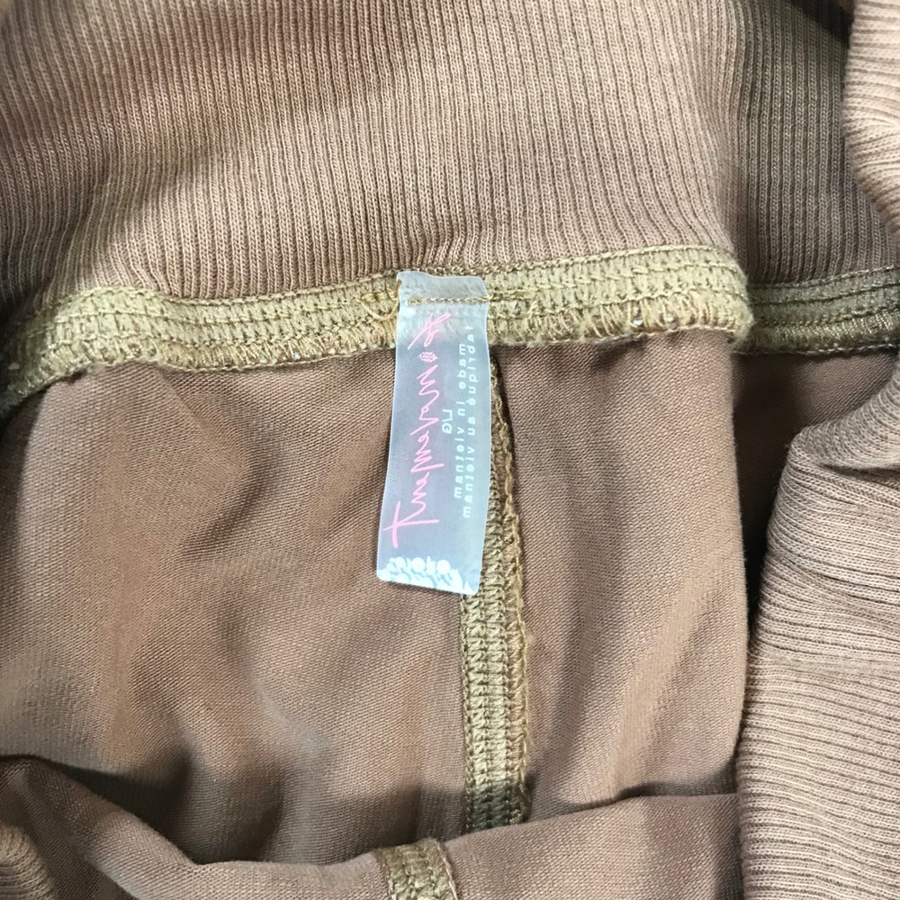 FP Movement Free People High Rise Ribbed Waist Athletic Shorts Brown Size Small - Picture 3 of 4